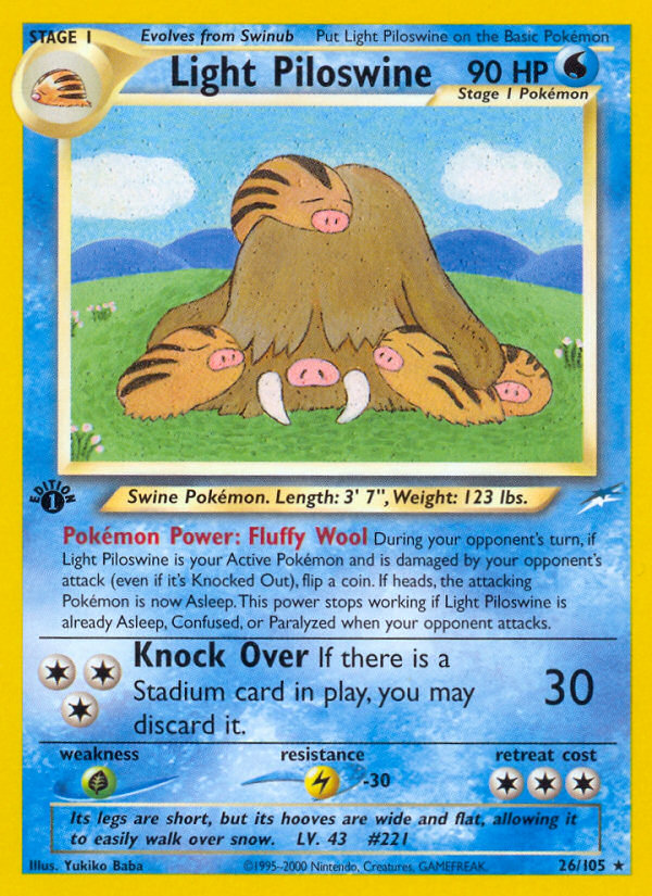 Light Piloswine (26/105) [Neo Destiny 1st Edition] | Jack's On Queen