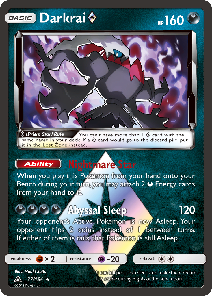 Darkrai (77/156) (Prism Star) [Sun & Moon: Ultra Prism] | Jack's On Queen