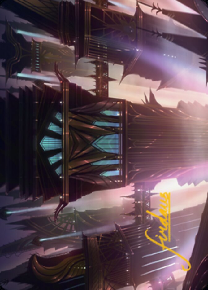 Skybridge Towers Art Card (Gold-Stamped Signature) [Streets of New Capenna Art Series] | Jack's On Queen