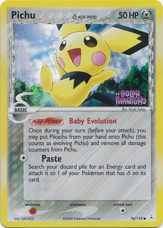 Pichu (76/110) (Delta Species) (Stamped) [EX: Holon Phantoms] | Jack's On Queen