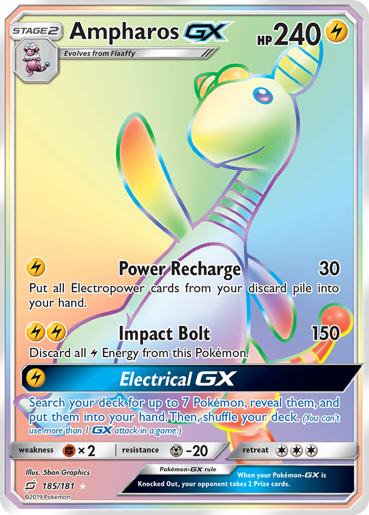 Ampharos GX (185/181) [Sun & Moon: Team Up] | Jack's On Queen