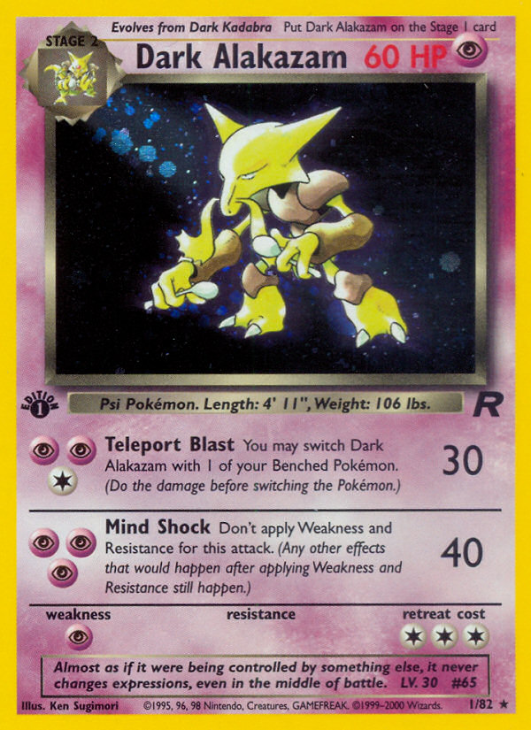 Dark Alakazam (1/82) [Team Rocket 1st Edition] | Jack's On Queen