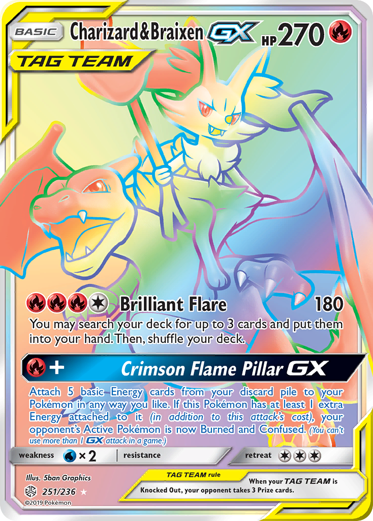 Charizard & Braixen GX (251/236) [Sun & Moon: Cosmic Eclipse] | Jack's On Queen