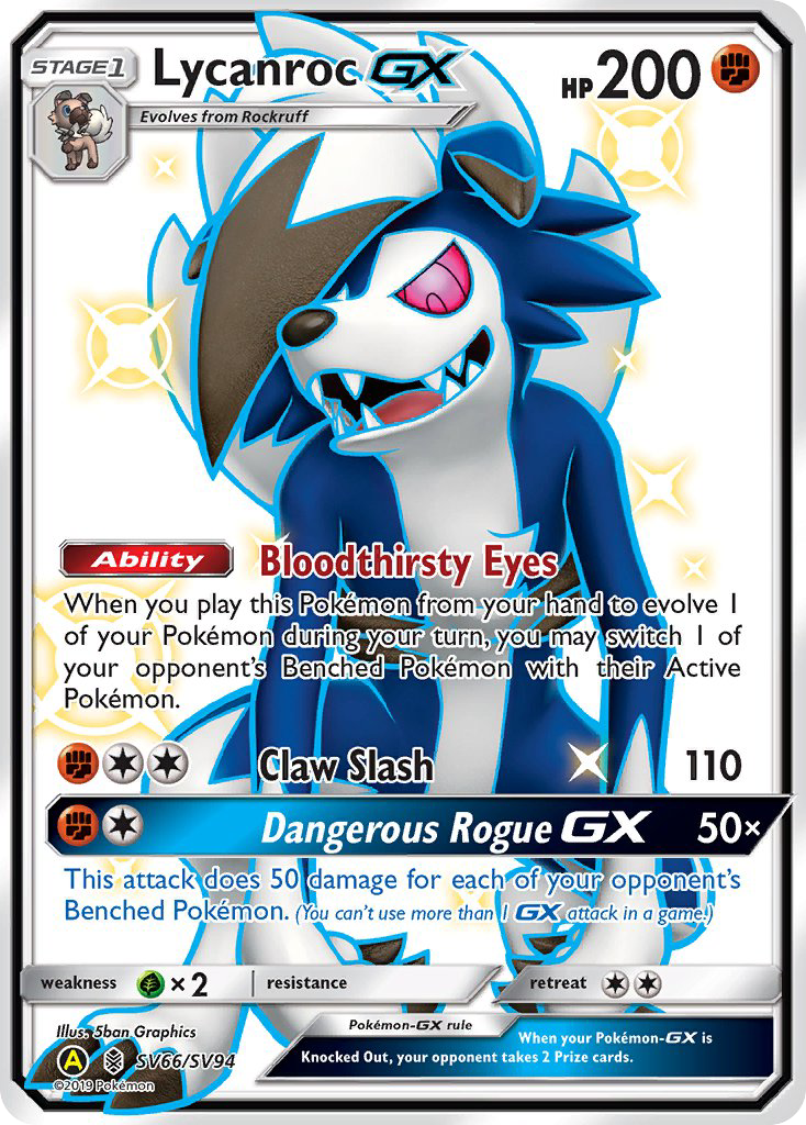 Lycanroc GX (SV66/SV94) [Sun & Moon: Hidden Fates - Shiny Vault] | Jack's On Queen