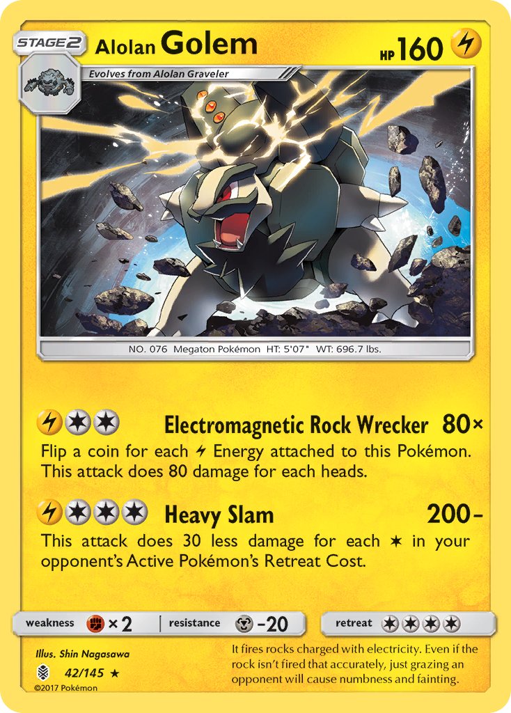 Alolan Golem (42/145) (Cosmos Holo) (Blister Exclusive) [Sun & Moon: Guardians Rising] | Jack's On Queen