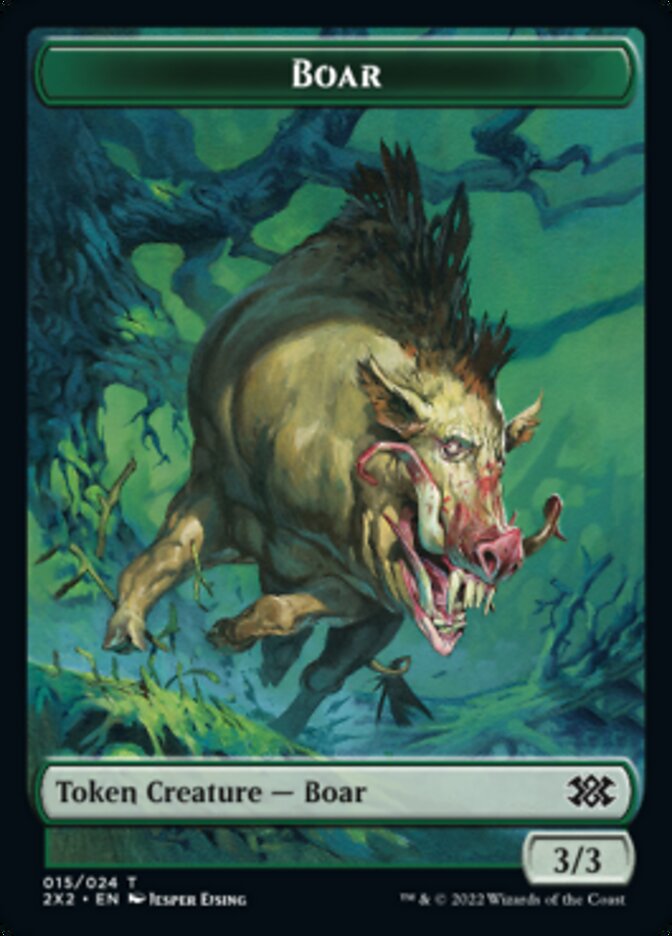 Boar // Knight Double-sided Token [Double Masters 2022 Tokens] | Jack's On Queen
