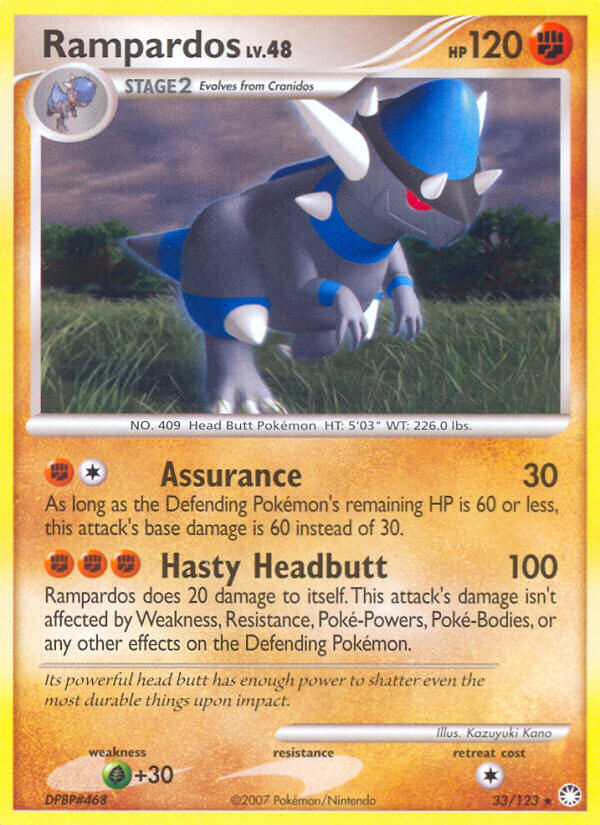 Rampardos (33/123) (Cosmos Holo) (Theme Deck Exclusive) [Diamond & Pearl: Mysterious Treasures] | Jack's On Queen