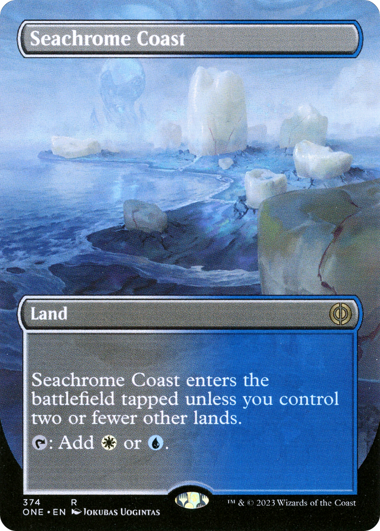 Seachrome Coast (Borderless Alternate Art) [Phyrexia: All Will Be One] | Jack's On Queen