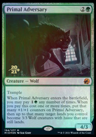 Primal Adversary [Innistrad: Midnight Hunt Prerelease Promos] | Jack's On Queen