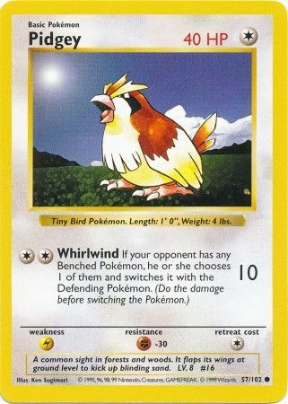 Pidgey (57/102) [Base Set Shadowless Unlimited] | Jack's On Queen