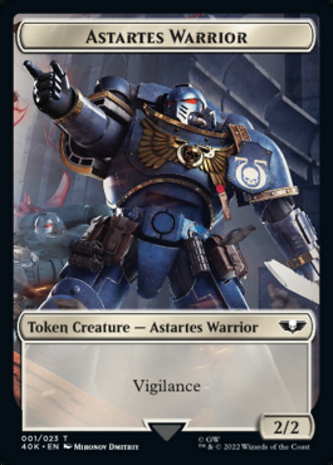 Astartes Warrior (001) // Clue Double-sided Token [Universes Beyond: Warhammer 40,000 Tokens] | Jack's On Queen