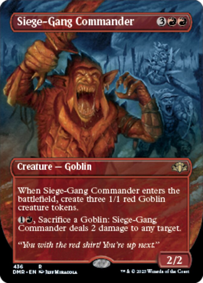 Siege-Gang Commander (Borderless Alternate Art) [Dominaria Remastered] | Jack's On Queen