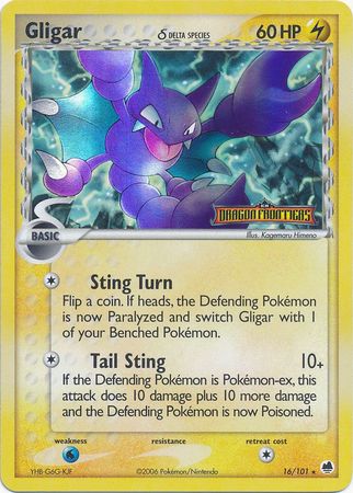 Gligar (16/101) (Delta Species) (Stamped) [EX: Dragon Frontiers] | Jack's On Queen