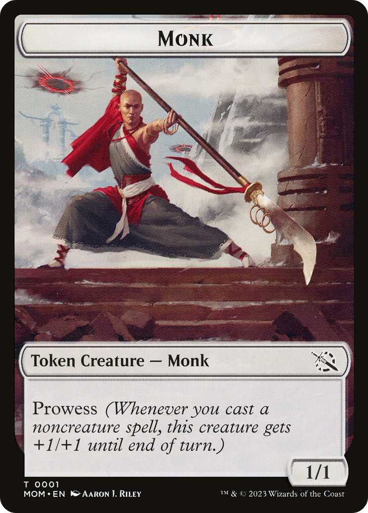 Monk // Spirit (14) Double-Sided Token [March of the Machine Tokens] | Jack's On Queen