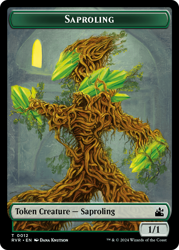 Saproling // Rhino Double-Sided Token [Ravnica Remastered Tokens] | Jack's On Queen