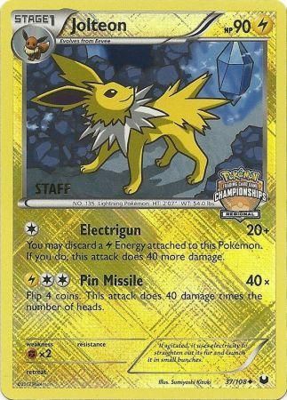 Jolteon (37/108) (Regional Championship 2013 Promo Staff) [Black & White: Dark Explorers] | Jack's On Queen