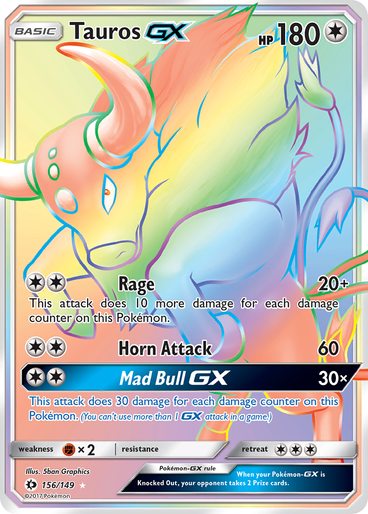 Tauros GX (156/149) [Sun & Moon: Base Set] | Jack's On Queen