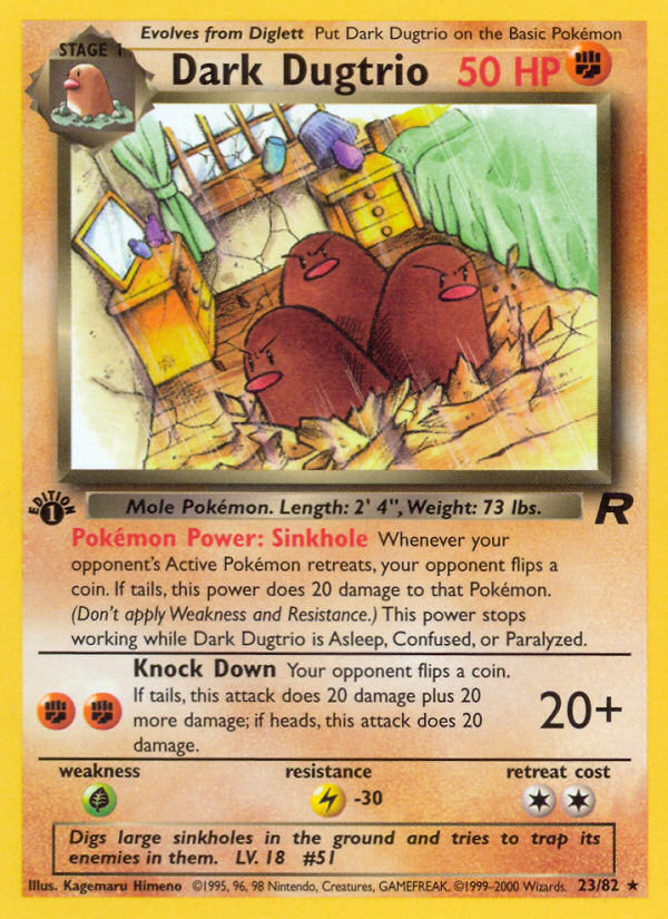 Dark Dugtrio (23/82) [Team Rocket 1st Edition] | Jack's On Queen