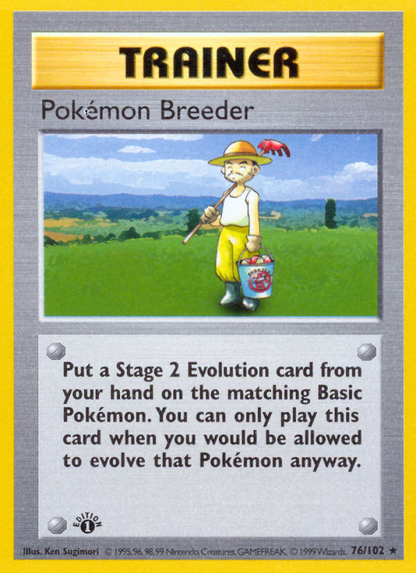 Pokemon Breeder (76/102) (Shadowless) [Base Set 1st Edition] | Jack's On Queen