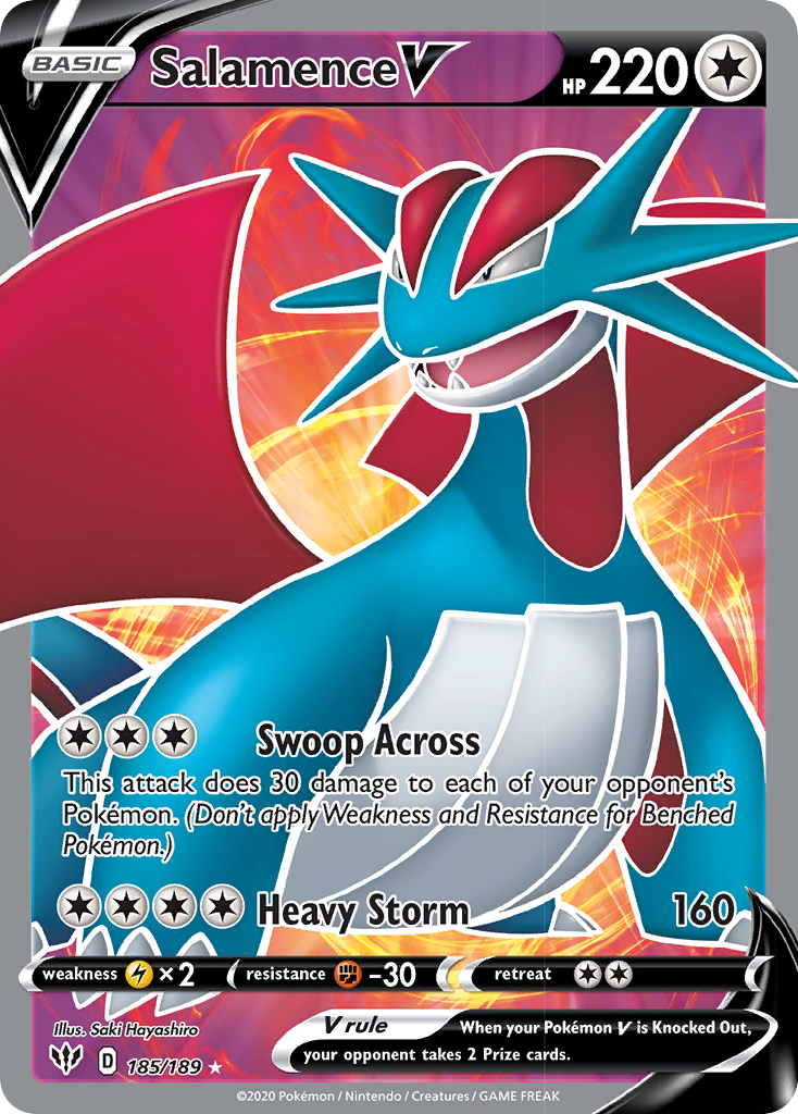 Salamence V (185/189) [Sword & Shield: Darkness Ablaze] | Jack's On Queen