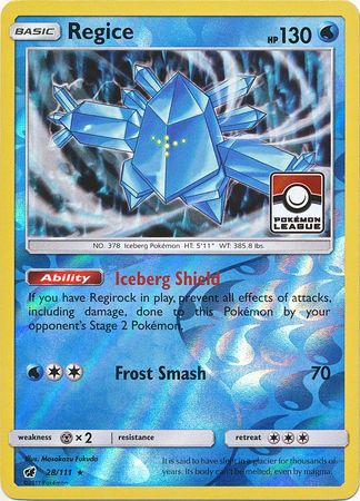 Regice (28/111) (League Promo) [Sun & Moon: Crimson Invasion] | Jack's On Queen