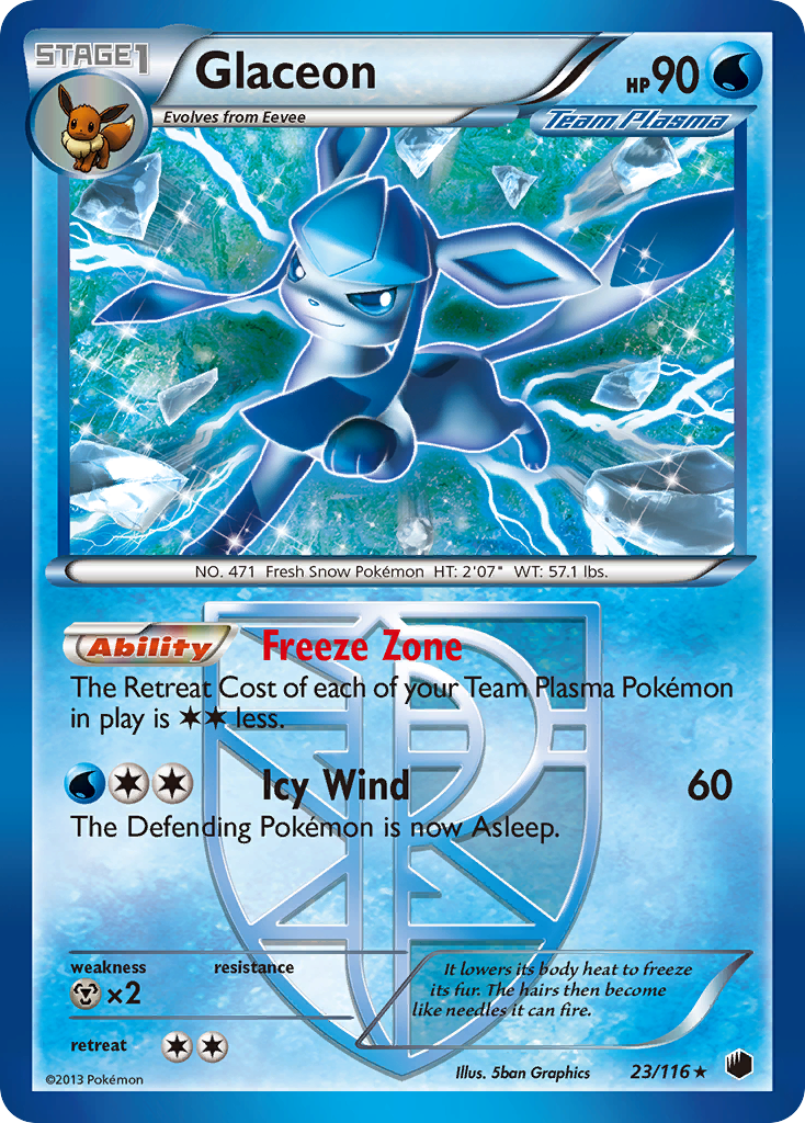 Glaceon (23/116) [Black & White: Plasma Freeze] | Jack's On Queen