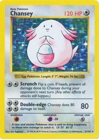 Chansey (3/102) [Base Set Shadowless Unlimited] | Jack's On Queen