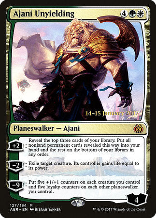 Ajani Unyielding [Aether Revolt Promos] | Jack's On Queen