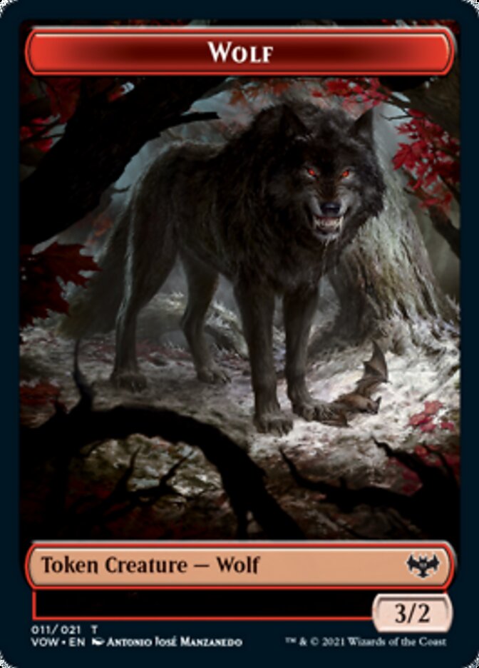 Wolf Token (011) [Innistrad: Crimson Vow Tokens] | Jack's On Queen