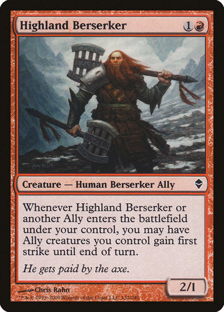 Highland Berserker [Zendikar] | Jack's On Queen