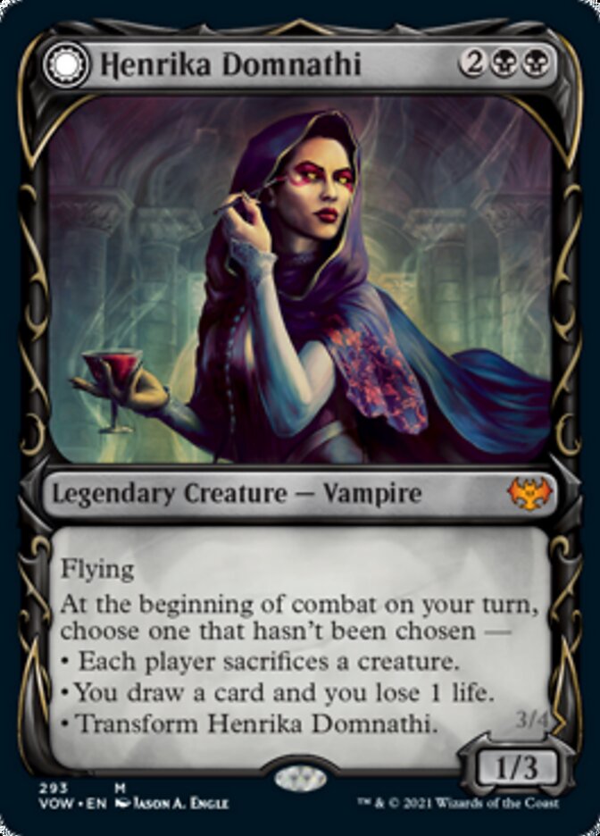 Henrika Domnathi // Henrika, Infernal Seer (Showcase Fang Frame) [Innistrad: Crimson Vow] | Jack's On Queen