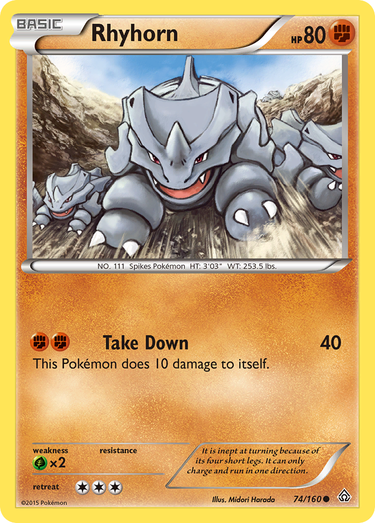 Rhyhorn (74/160) [XY: Primal Clash] | Jack's On Queen