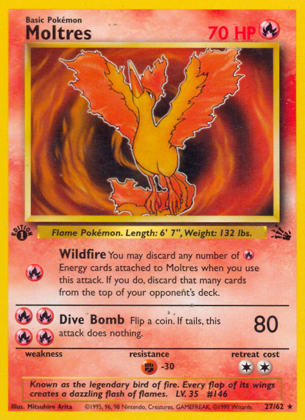 Moltres (27/62) [Fossil 1st Edition] | Jack's On Queen