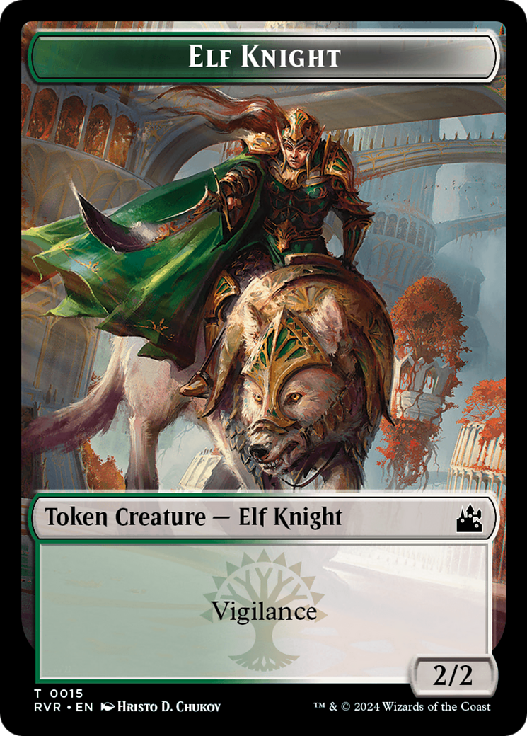 Elf Knight // Wurm Double-Sided Token [Ravnica Remastered Tokens] | Jack's On Queen