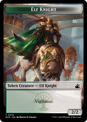 Elf Knight // Beast Double-Sided Token [Ravnica Remastered Tokens] | Jack's On Queen