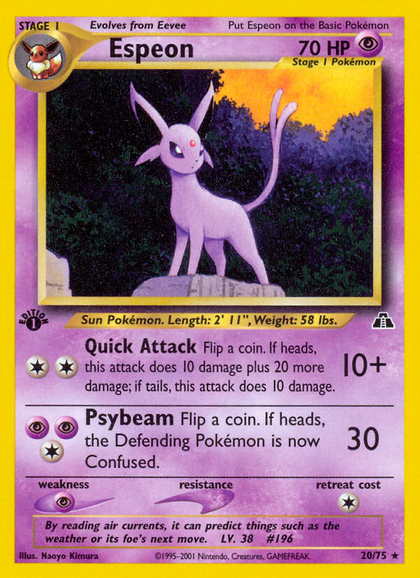 Espeon (20/75) [Neo Discovery 1st Edition] | Jack's On Queen