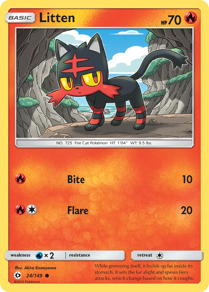 Litten (24/149) [Sun & Moon: Base Set] | Jack's On Queen