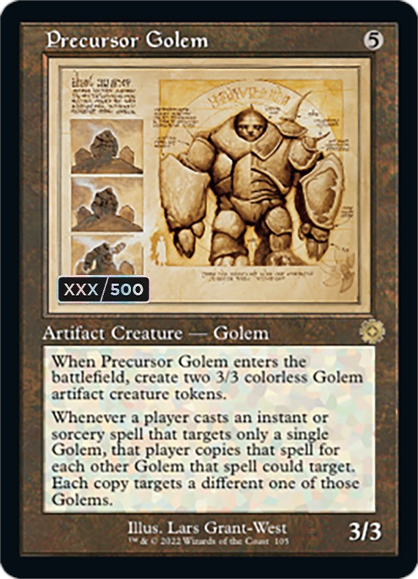 Precursor Golem (Retro Schematic) (Serial Numbered) [The Brothers' War Retro Artifacts] | Jack's On Queen