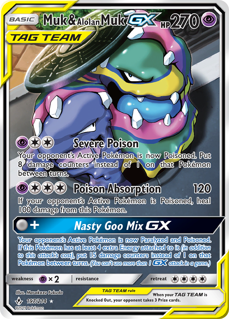 Muk & Alolan Muk GX (197/214) [Sun & Moon: Unbroken Bonds] | Jack's On Queen