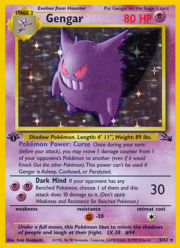Gengar (5/62) [Fossil 1st Edition] | Jack's On Queen