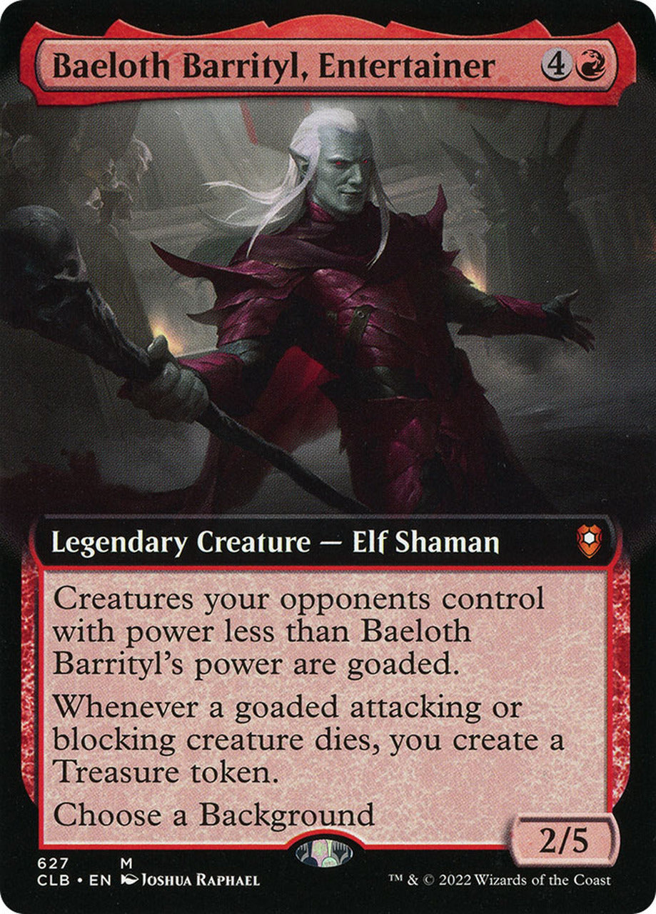 Baeloth Barrityl, Entertainer (Extended Art) [Commander Legends: Battle for Baldur's Gate] | Jack's On Queen