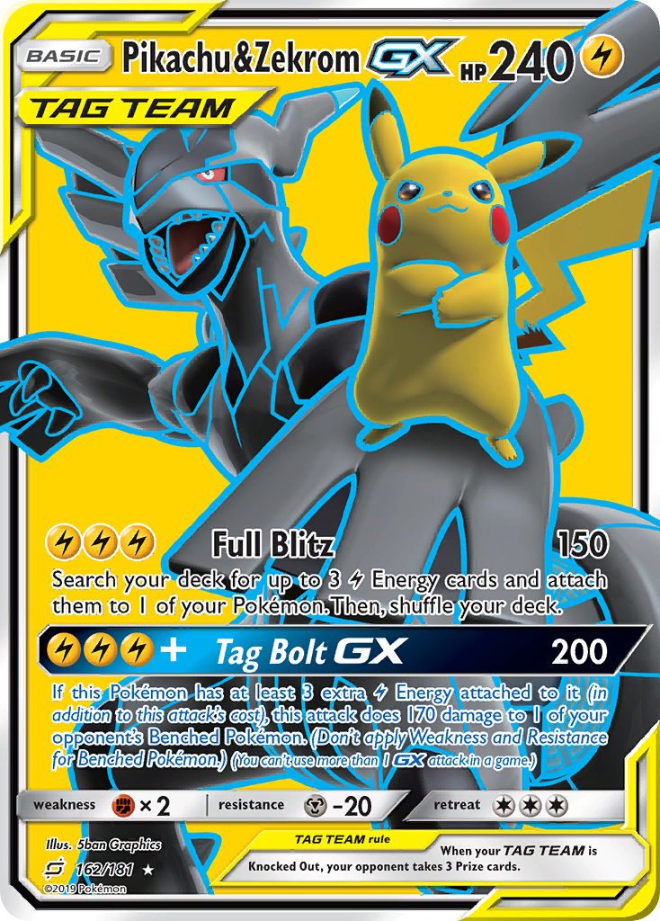 Pikachu & Zekrom GX (162/181) [Sun & Moon: Team Up] | Jack's On Queen