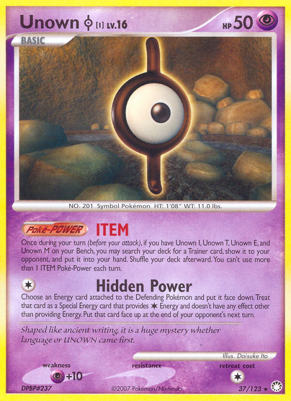 Unown I (37/123) [Diamond & Pearl: Mysterious Treasures] | Jack's On Queen