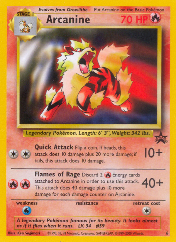 Arcanine (6) [Wizards of the Coast: Black Star Promos] | Jack's On Queen