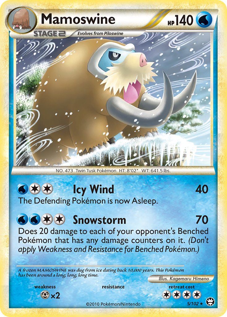 Mamoswine (5/102) (Cracked Ice Holo) (Theme Deck Exclusive) [HeartGold & SoulSilver: Triumphant] | Jack's On Queen