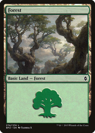 Forest (274) [Battle for Zendikar] | Jack's On Queen