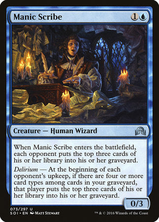 Manic Scribe [Shadows over Innistrad] | Jack's On Queen