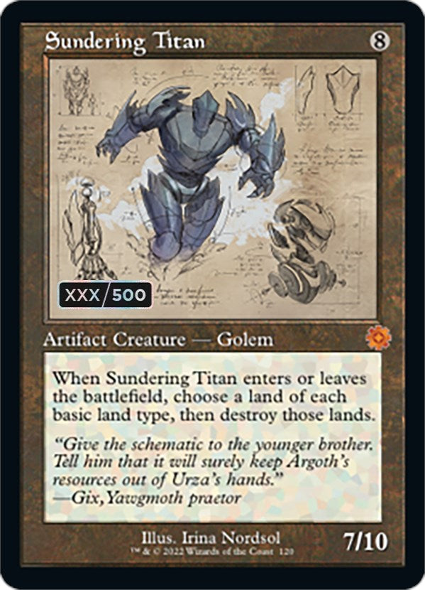 Sundering Titan (Retro Schematic) (Serial Numbered) [The Brothers' War Retro Artifacts] | Jack's On Queen