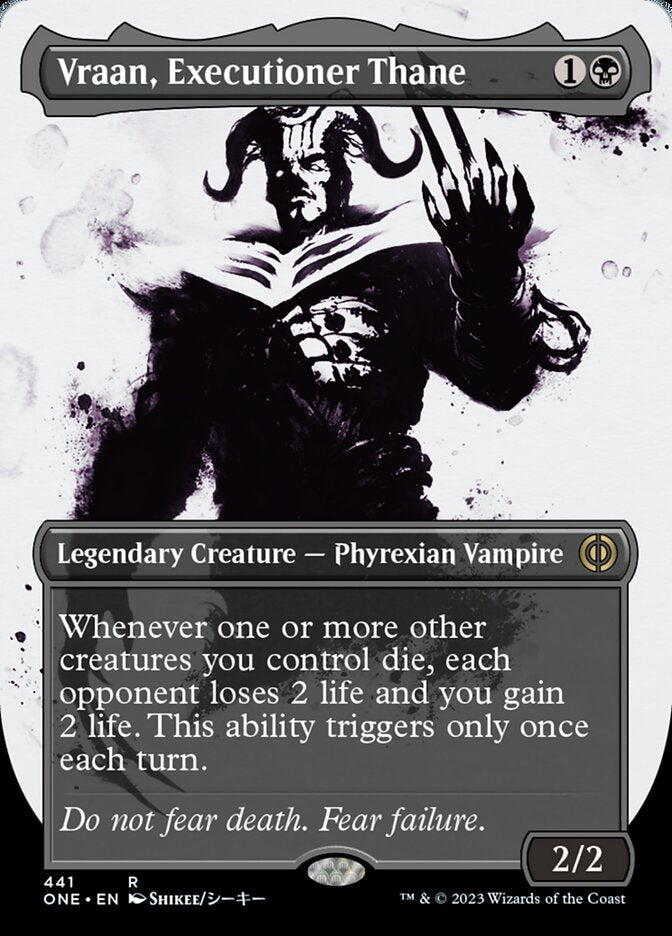 Vraan, Executioner Thane (Borderless Ichor Step-and-Compleat Foil) [Phyrexia: All Will Be One] | Jack's On Queen