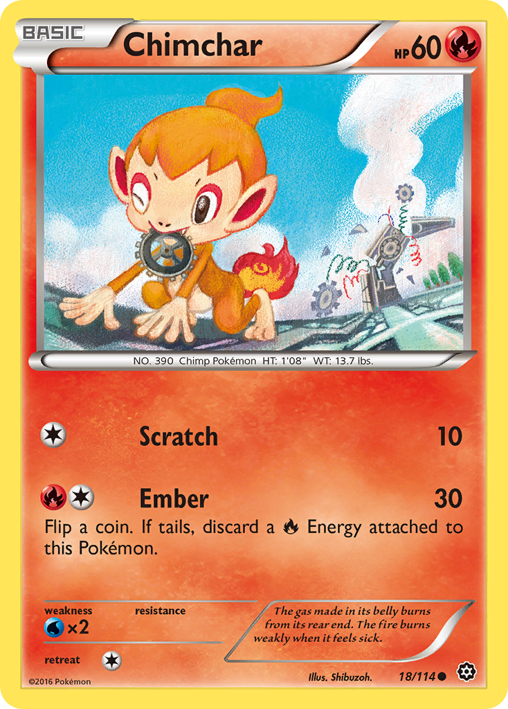 Chimchar (18/114) [XY: Steam Siege] | Jack's On Queen